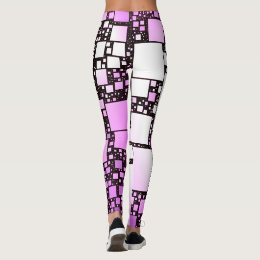 Leggings voor roze en witte vierkant dansen (Achterkant)