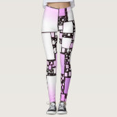 Leggings voor roze en witte vierkant dansen (Voorkant)