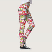 Leggings voor roze en zwarte Floral Aztec Pattern (Rechts)