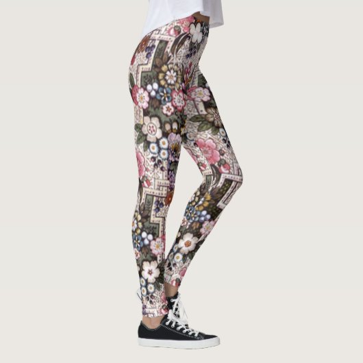 Leggings voor roze florale oefeningen (Rechts)
