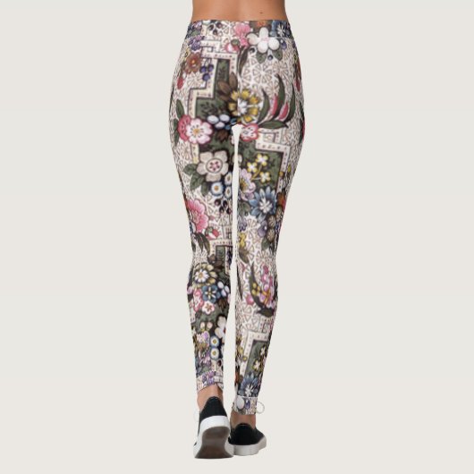 Leggings voor roze florale oefeningen (Achterkant)