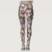 Leggings voor roze florale oefeningen (Voorkant)