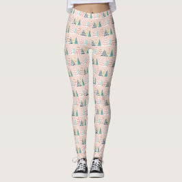 Leggings voor roze kerstbomen