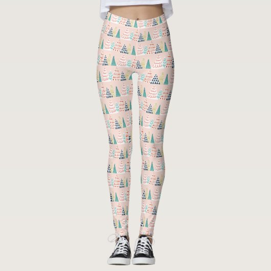 Leggings voor roze kerstbomen (Voorkant)