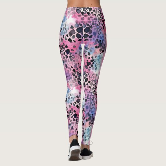 Leggings voor roze luipaard afdrukken (Achterkant)