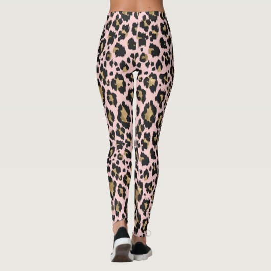 Leggings voor roze luipaard afdrukken (Achterkant)