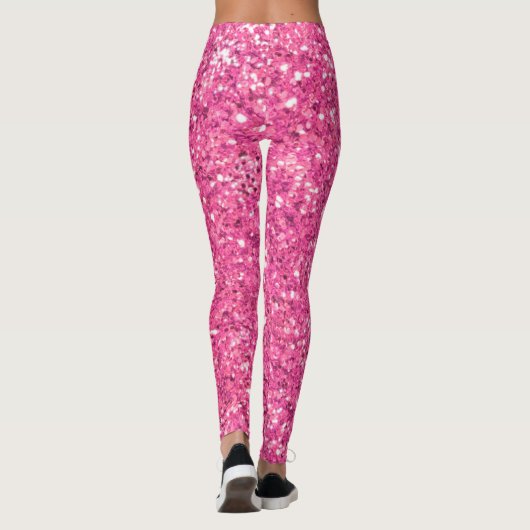 Leggings voor roze mousserende glitterpatronen (Achterkant)