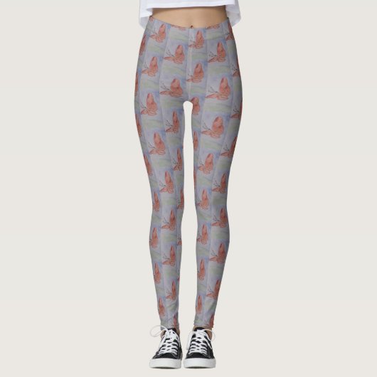 Leggings voor roze vlinder (Voorkant)