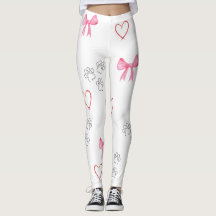 LEGGINGS VOOR SCHAKELAFDRUKKEN, HART EN BOWS
