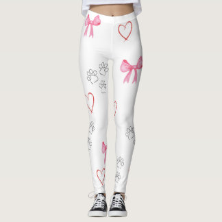 LEGGINGS VOOR SCHAKELAFDRUKKEN, HART EN BOWS