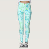 Leggings voor schildpadblauw water (Voorkant)