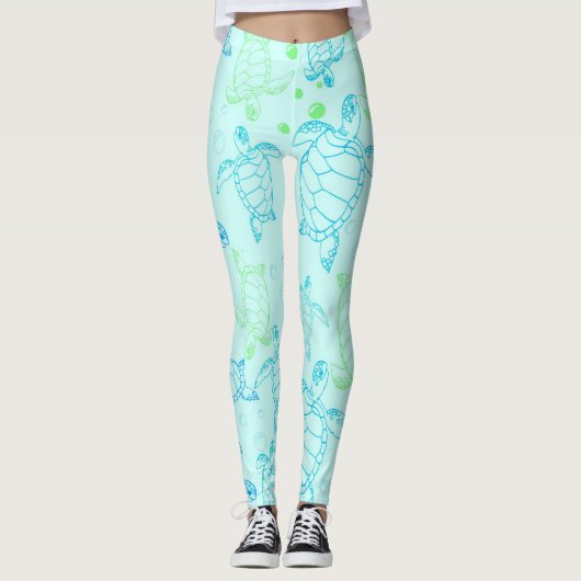 Leggings voor schildpadblauw water (Voorkant)