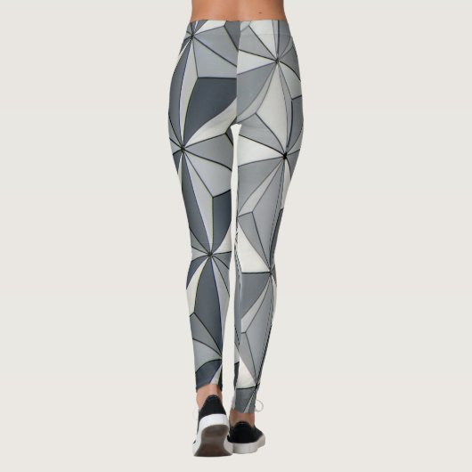 Leggings voor Silver Geo-ontwerp (Achterkant)
