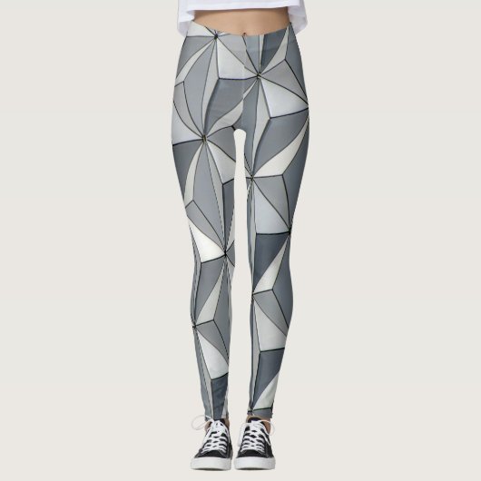 Leggings voor Silver Geo-ontwerp (Voorkant)