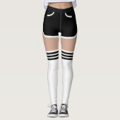 Leggings voor Sokken met Black Retro Shorts OTK Tu (Voorkant)