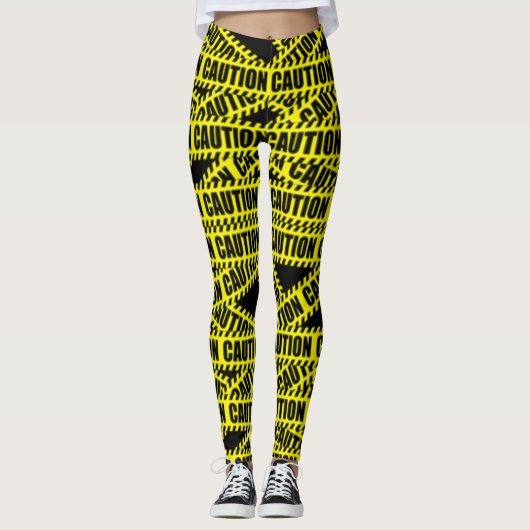 Leggings voor tapeontwerp met waarschuwing (Voorkant)