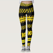 Leggings voor tapeontwerp met waarschuwing (Voorkant)