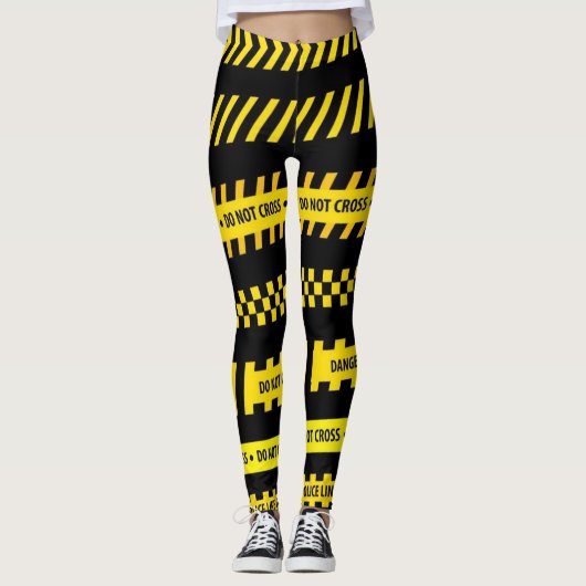 Leggings voor tapeontwerp met waarschuwing (Voorkant)