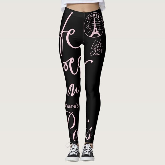 Leggings voor typografische partikelroofretro uit (Voorkant)