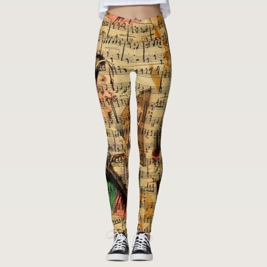 Leggings voor Victoriaans muziekvellen Waterverf (Voorkant)
