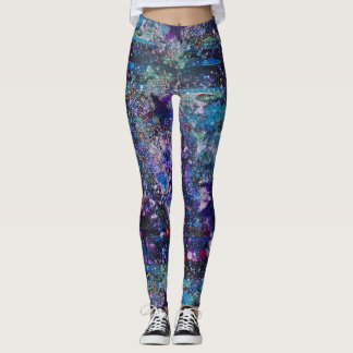 Leggings voor volledige galaxy glitter