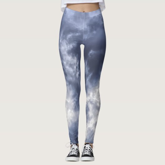Leggings voor vrouwen | Eco Fitness Clouds & Sky (Voorkant)