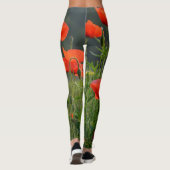 Leggings voor vrouwen | Eco Fitness Poppy Field 2 (Achterkant)