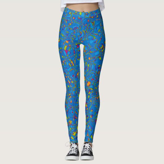 Leggings voor vrouwen met blauw (Voorkant)