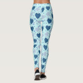 Leggings voor vrouwen met  blauw hart (Achterkant)