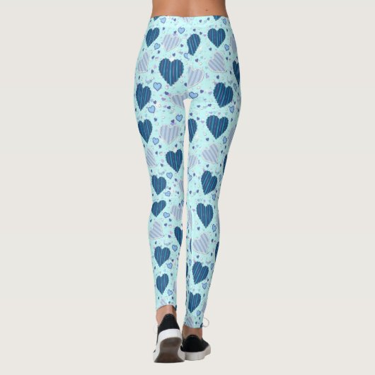 Leggings voor vrouwen met  blauw hart (Achterkant)