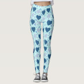 Leggings voor vrouwen met  blauw hart (Voorkant)