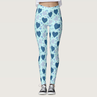 Leggings voor vrouwen met blauw hart