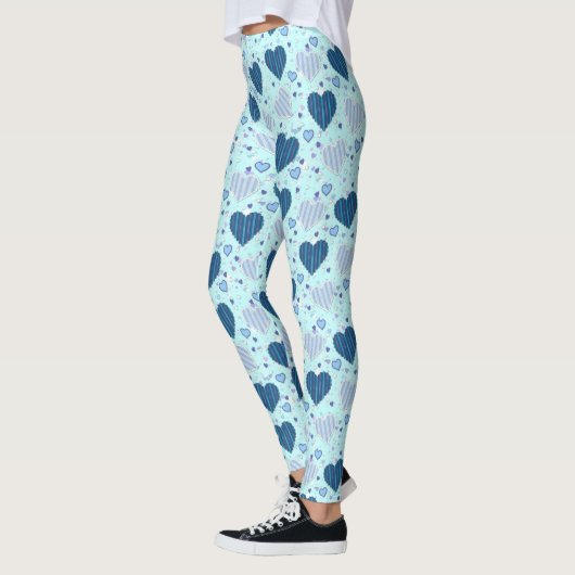 Leggings voor vrouwen met  blauw hart (Links)