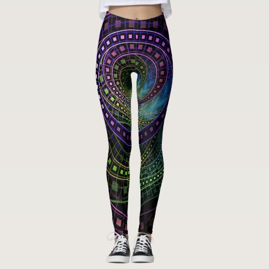 Leggings voor vrouwen met een fractale fractale re (Voorkant)