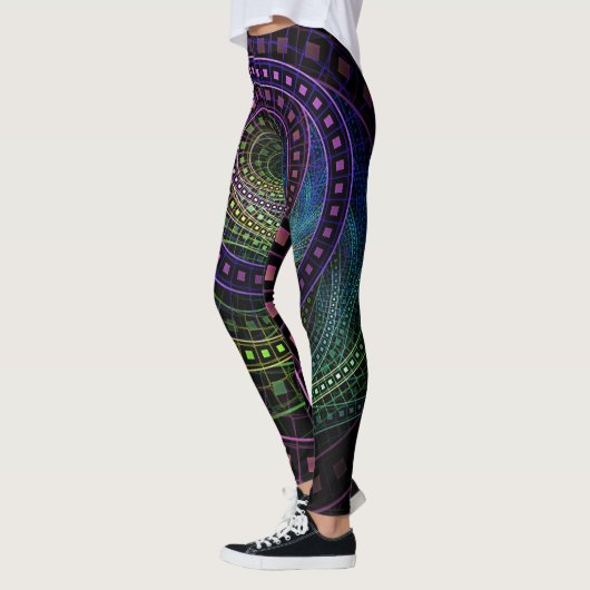 Leggings voor vrouwen met een fractale fractale re (Links)