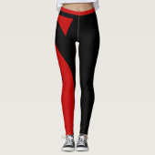 Leggings voor vrouwen Rood en zwart (Voorkant)
