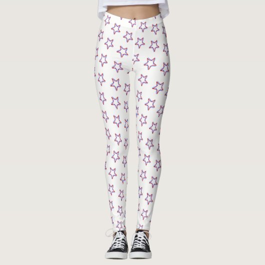 Leggings voor vrouwen - vierde patriottiestar juli (Voorkant)