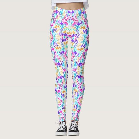 Leggings voor waterverven met een kleurrijke kleur (Voorkant)