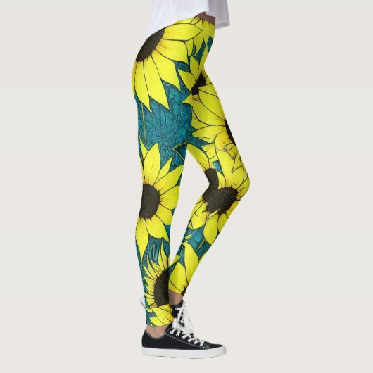 Leggings voor zonnebloemen - enorme zonnebloemen l (Rechts)