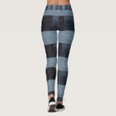 Leggings voor zwart en blauw raster Denim (Achterkant)