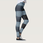 Leggings voor zwart en blauw raster Denim (Rechts)