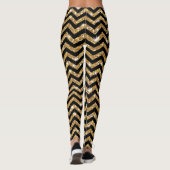 Leggings voor zwart en Gold Chevron-ontwerp (Achterkant)