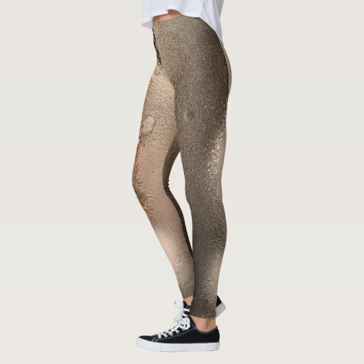 Leggings voor zwart en zilver getextureerde doezel (Links)