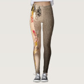 Leggings voor zwart en zilver getextureerde doezel (Voorkant)