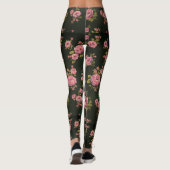 Leggings voor zwart-Floral afdrukken (Achterkant)