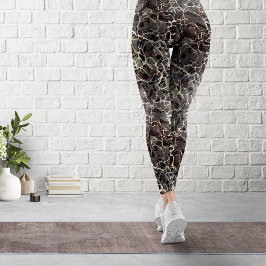 Leggings voor zwart gemarmerd papier