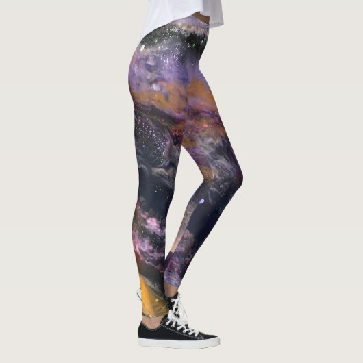 Leggings voor zwart, lavender en peach - "Galaxy" (Rechts)