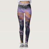 Leggings voor zwart, lavender en peach - "Galaxy" (Voorkant)