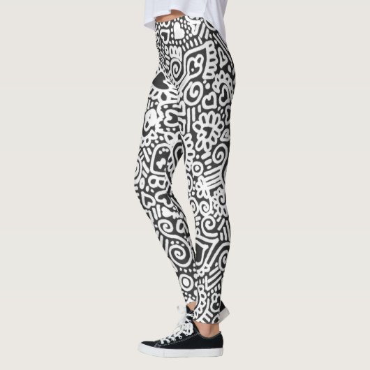 Leggings voor zwart-wit buispatroon (Links)
