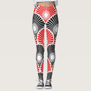 Leggings voor zwart-wit en rood halfcirkelvormig g